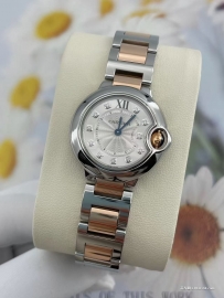 卡地亚 蓝气球 WE902030 石英 不锈钢 28.6mm表径 女表